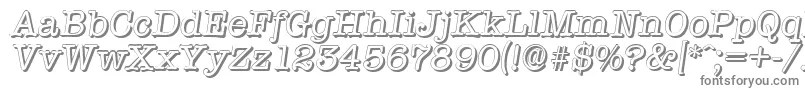フォントTypewritershadowItalic – 白い背景に灰色の文字