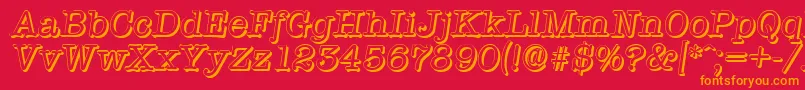 TypewritershadowItalic Font – Orange Fonts on Red Background