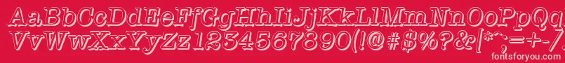 TypewritershadowItalic Font – Pink Fonts on Red Background