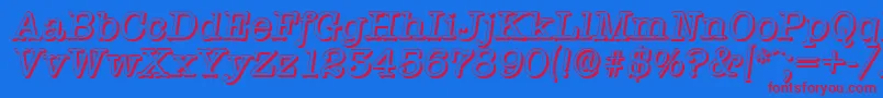 TypewritershadowItalic Font – Red Fonts on Blue Background