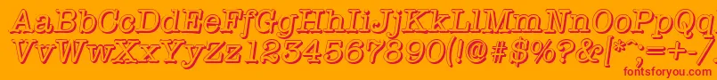 フォントTypewritershadowItalic – オレンジの背景に赤い文字