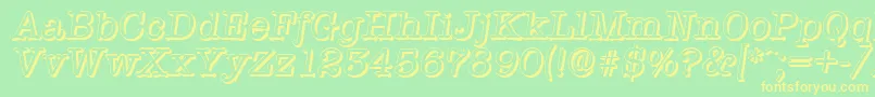 Подробнее о шрифте TypewritershadowItalic Шрифт TypewritershadowItalic – жёлтые шрифты на зелёном фоне