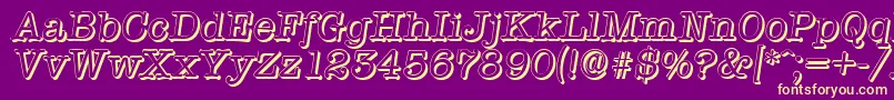 TypewritershadowItalic Font – Yellow Fonts on Purple Background