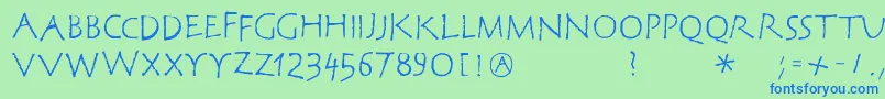 Corrodetclassicaps Font – Blue Fonts on Green Background