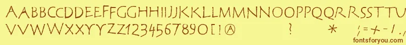 Corrodetclassicaps Font – Brown Fonts on Yellow Background
