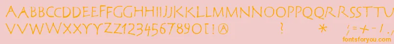 Corrodetclassicaps Font – Orange Fonts on Pink Background