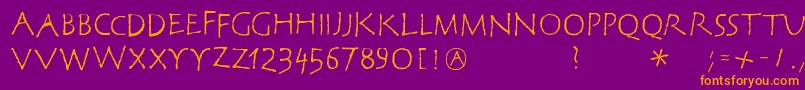 Corrodetclassicaps Font – Orange Fonts on Purple Background