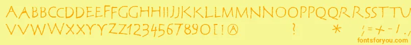Corrodetclassicaps Font – Orange Fonts on Yellow Background