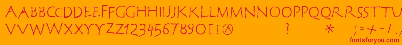 Corrodetclassicaps Font – Red Fonts on Orange Background