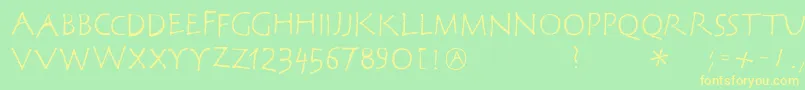 Corrodetclassicaps Font – Yellow Fonts on Green Background