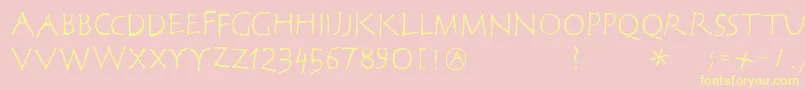 Corrodetclassicaps Font – Yellow Fonts on Pink Background