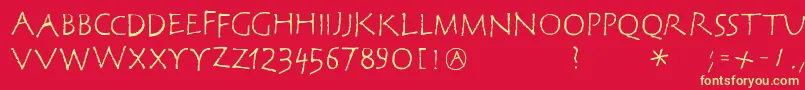 Corrodetclassicaps Font – Yellow Fonts on Red Background