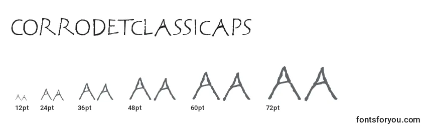 Размеры шрифта Corrodetclassicaps