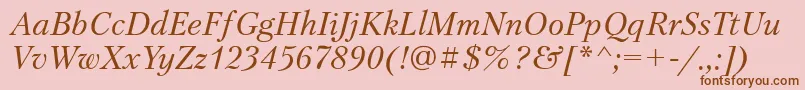 PetersburgattItalic Font – Brown Fonts on Pink Background