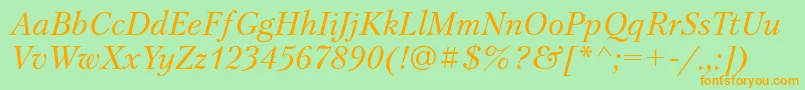 PetersburgattItalic Font – Orange Fonts on Green Background