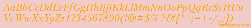 PetersburgattItalic Font – Orange Fonts on Pink Background