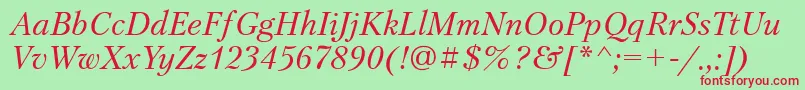 PetersburgattItalic Font – Red Fonts on Green Background