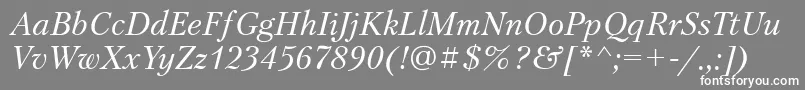 フォントPetersburgattItalic – 灰色の背景に白い文字