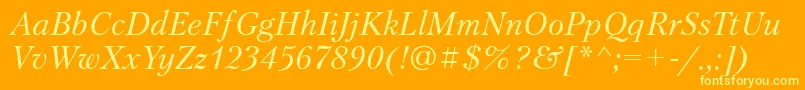 PetersburgattItalic Font – Yellow Fonts on Orange Background