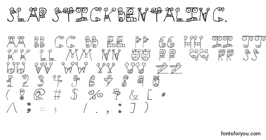 Czcionka SlapstickDentalInc. – alfabet, cyfry, specjalne znaki