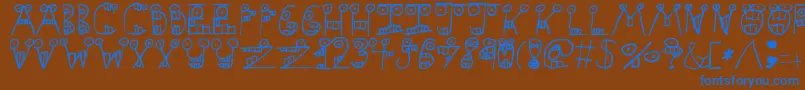 SlapstickDentalInc. Font – Blue Fonts on Brown Background