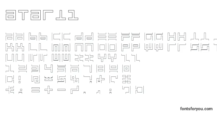 Atari1-fontti – aakkoset, numerot, erikoismerkit