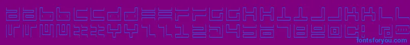 フォントAtari1 – 紫色の背景に青い文字