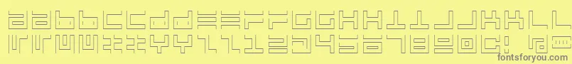 フォントAtari1 – 黄色の背景に灰色の文字