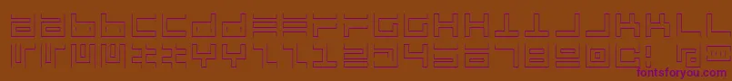 Atari1-fontti – violetit fontit ruskealla taustalla