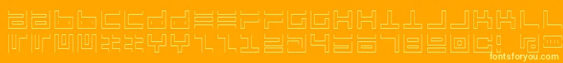 フォントAtari1 – オレンジの背景に黄色の文字