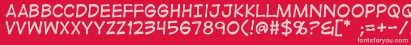 Fonte Digistrip – fontes rosa em um fundo vermelho