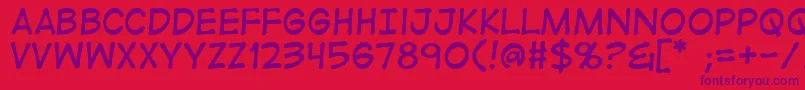Digistrip-Schriftart – Violette Schriften auf rotem Hintergrund