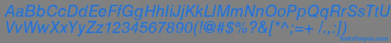 HelveticaCyrillicInclined Font – Blue Fonts on Gray Background