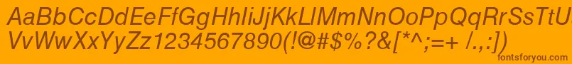 HelveticaCyrillicInclined Font – Brown Fonts on Orange Background