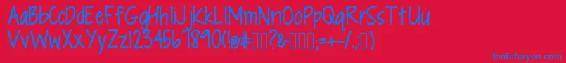 MrfOatmealAndRaisinsTwo Font – Blue Fonts on Red Background