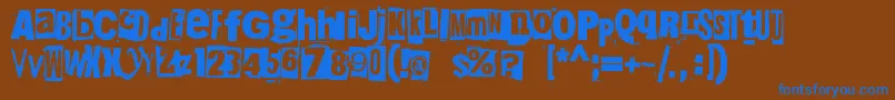 Więcej informacji o czcionce 215000e Czcionka 215000e – niebieskie czcionki na brązowym tle