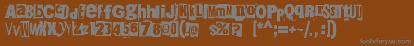 Czcionka 215000e – szare czcionki na brązowym tle
