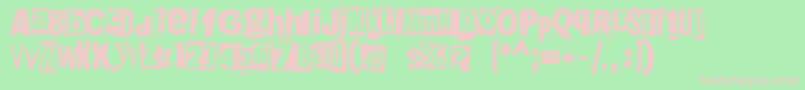 Weitere Informationen zur 215000e-Schriftart 215000e-Schriftart – Rosa Schriften auf grünem Hintergrund