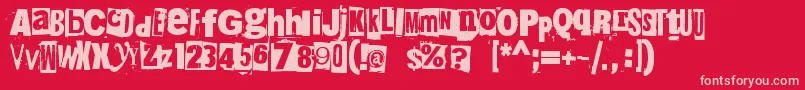 Czcionka 215000e – różowe czcionki na czerwonym tle