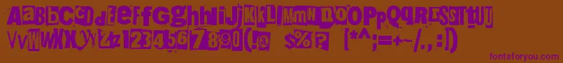 215000e Font – Purple Fonts on Brown Background