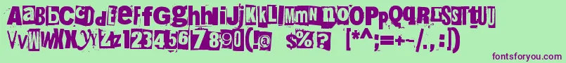 Police 215000e – polices violettes sur fond vert