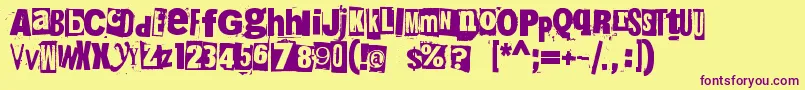 215000e Font – Purple Fonts on Yellow Background