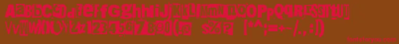 215000e Font – Red Fonts on Brown Background