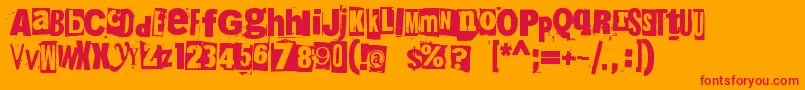 215000e Font – Red Fonts on Orange Background