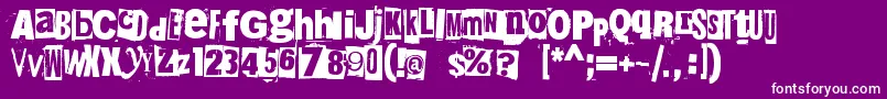 215000e Font – White Fonts on Purple Background
