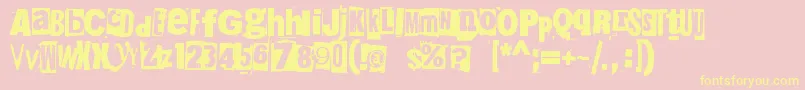 215000e Font – Yellow Fonts on Pink Background