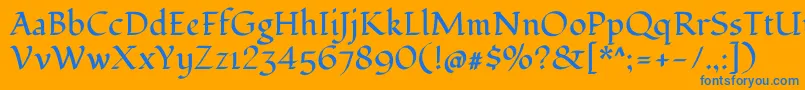 FondamentoRegular Font – Blue Fonts on Orange Background