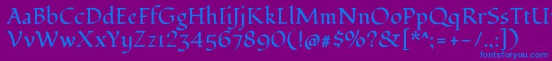 FondamentoRegular Font – Blue Fonts on Purple Background