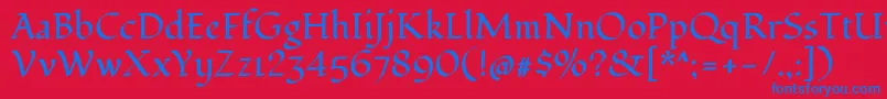 FondamentoRegular Font – Blue Fonts on Red Background
