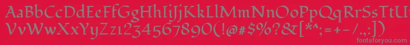 FondamentoRegular Font – Gray Fonts on Red Background